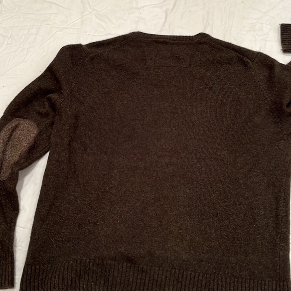 Dark Green/Brown V Neck Sweater 80% Lambs Wool / 20% Nylon Men’s XL - Picture 7 of 16